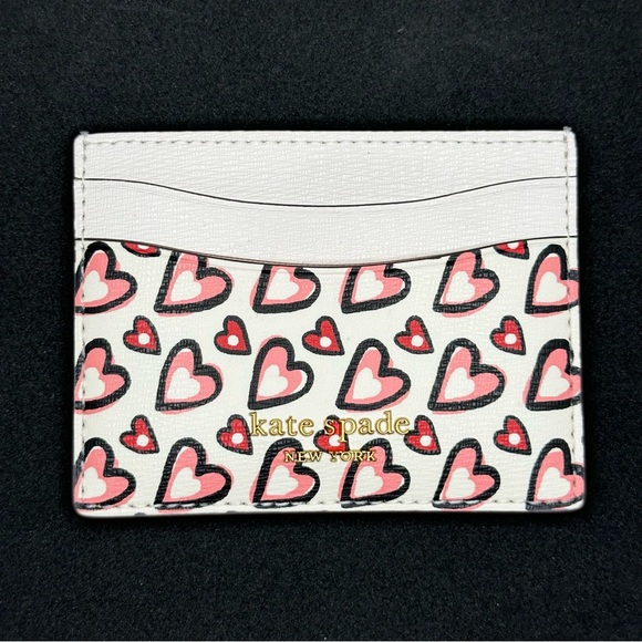 kate spade Handbags - Kate Spade New York Morgan Heart Print Card Holder Cream Multi